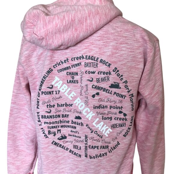 Upcycled Table Rock Lake Hoodie, Size M: Zippered Sweatshirt, Landmarks Marinas - Picture 7 of 14